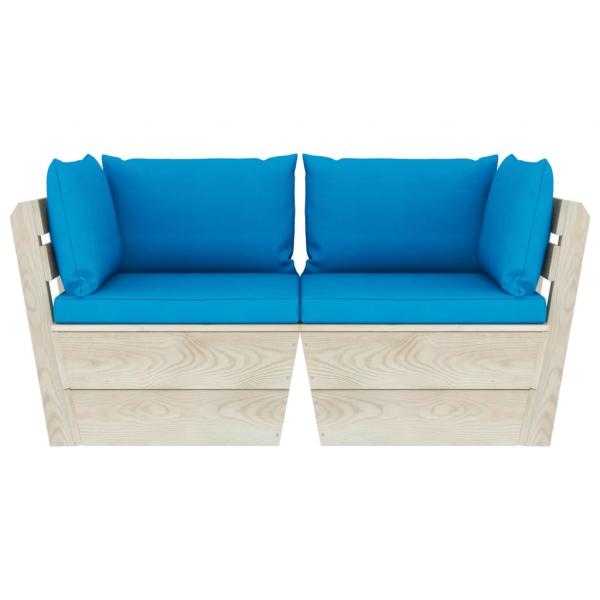 Garten-Palettensofa 2-Sitzer mit Kissen Fichtenholz