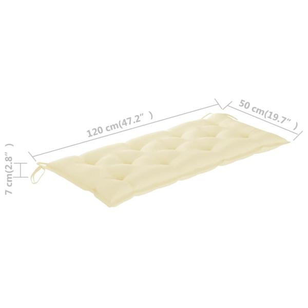 ARDEBO.de - Gartenbank-Auflage Cremeweiß 120x50x7 cm Oxford-Gewebe