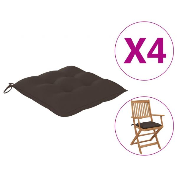 Stuhlkissen 4 Stk. Taupe 40x40x7 cm Oxford-Gewebe