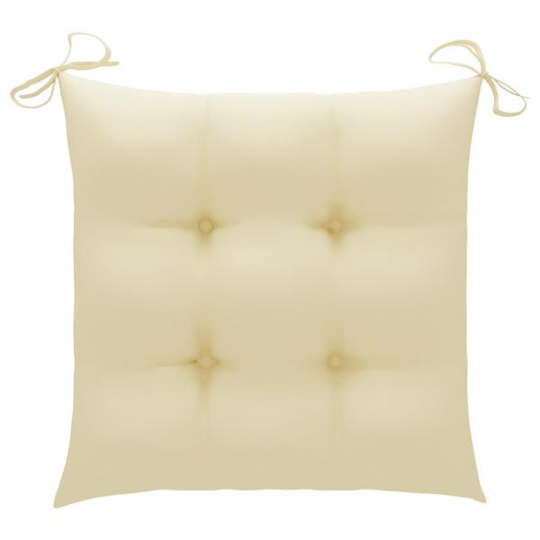 Stuhlkissen 2 Stk. Cremeweiß 50x50x7 cm Oxford-Gewebe