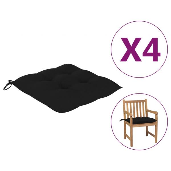 Stuhlkissen 4 Stk. Schwarz 50x50x7 cm Oxford-Gewebe