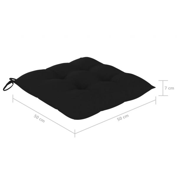 Stuhlkissen 4 Stk. Schwarz 50x50x7 cm Oxford-Gewebe