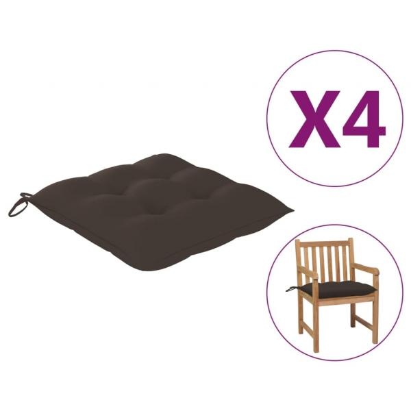 Stuhlkissen 4 Stk. Taupe 50x50x7 cm Oxford-Gewebe