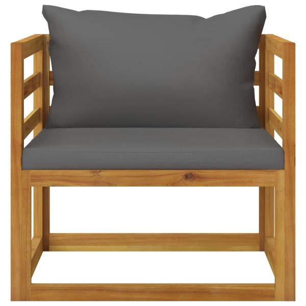 8-tlg. Garten-Lounge-Set mit Auflagen Massivholz Akazie