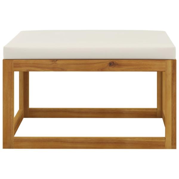 4-tlg. Garten-Lounge-Set mit Auflagen Creme Massivholz Akazie