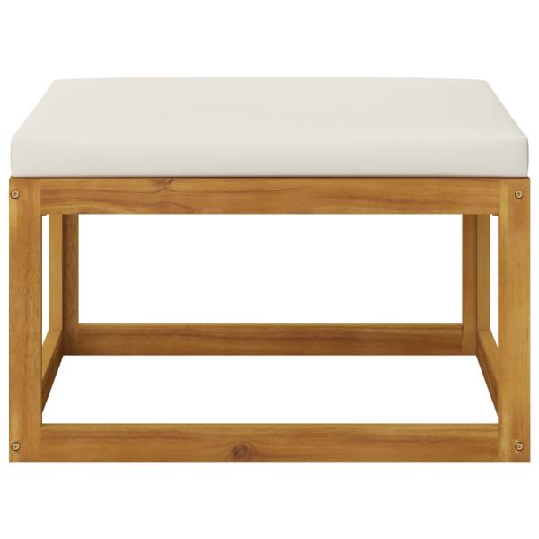 4-tlg. Garten-Lounge-Set mit Auflagen Creme Massivholz Akazie