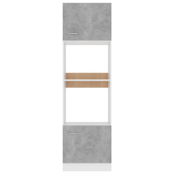 Mikrowellenumbauschrank Betongrau 60x57x207 cm Holzwerkstoff