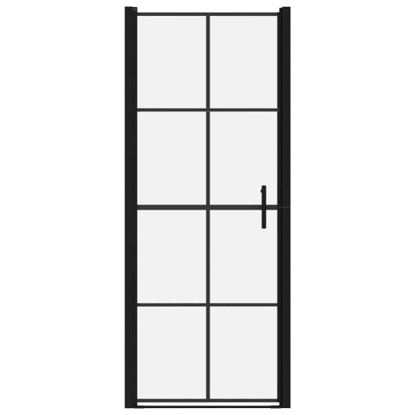 Duschtür Hartglas 81x195 cm Schwarz