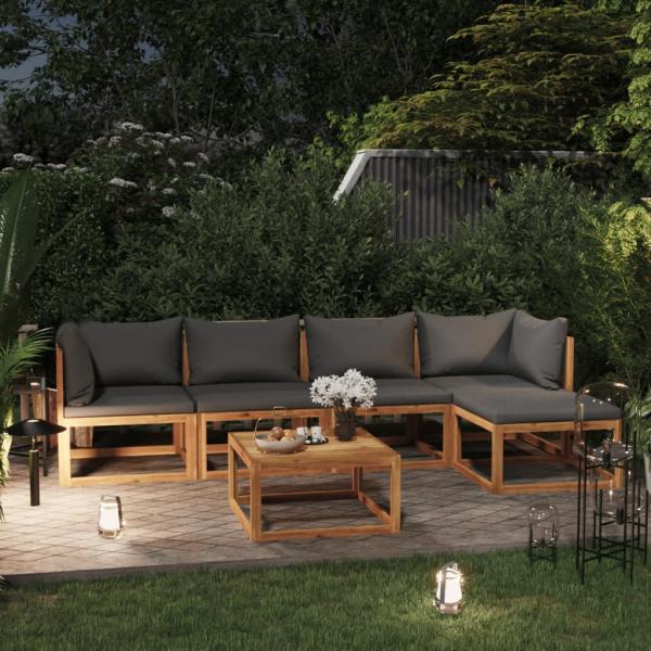 ARDEBO.de - 6-tlg. Garten-Lounge-Set mit Auflagen Massivholz Akazie