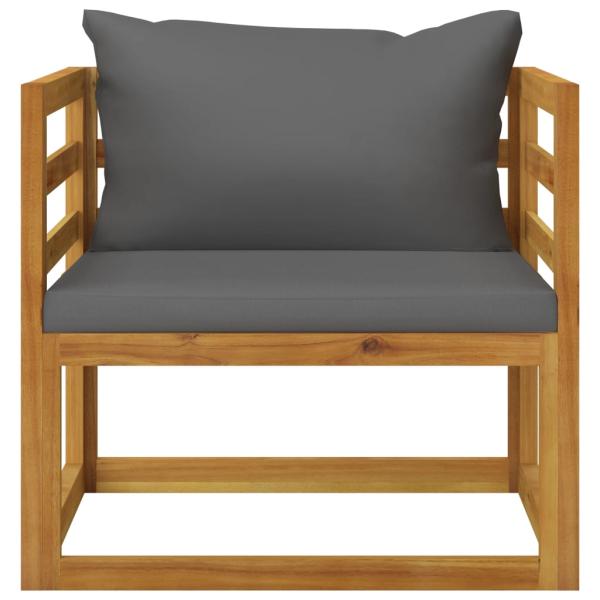 10-tlg. Garten-Lounge-Set mit Auflagen Massivholz Akazie
