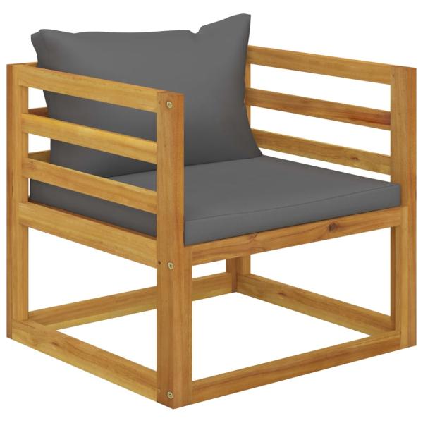 10-tlg. Garten-Lounge-Set mit Auflagen Massivholz Akazie