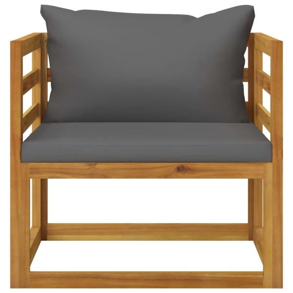 12-tlg. Garten-Lounge-Set mit Auflagen Massivholz Akazie
