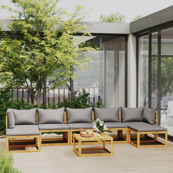 ARDEBO.de - 8-tlg. Garten-Lounge-Set mit Auflagen Massivholz Akazie