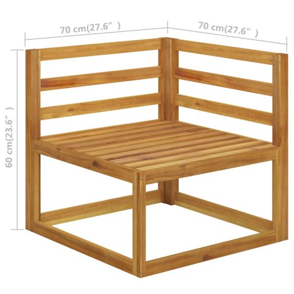 11-tlg. Garten-Lounge-Set mit Auflagen Creme Massivholz Akazie