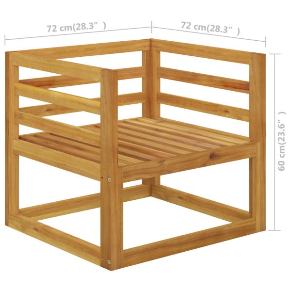 12-tlg. Garten-Lounge-Set mit Auflagen Creme Massivholz Akazie