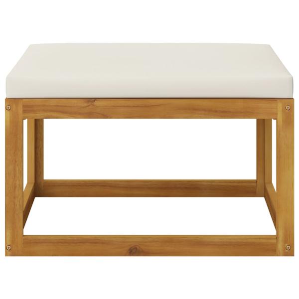 12-tlg. Garten-Lounge-Set mit Auflagen Creme Massivholz Akazie