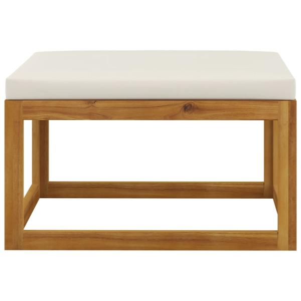 7-tlg. Garten-Lounge-Set mit Auflagen Creme Massivholz Akazie