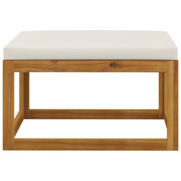 6-tlg. Garten-Lounge-Set mit Auflagen Creme Massivholz Akazie