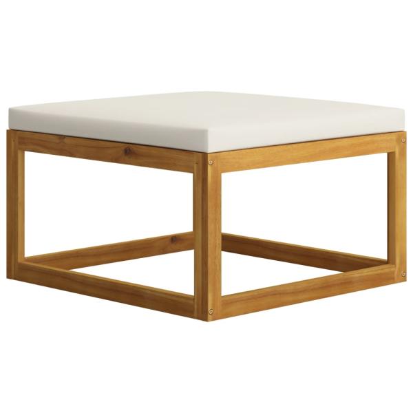 4-tlg. Garten-Lounge-Set mit Auflagen Creme Massivholz Akazie