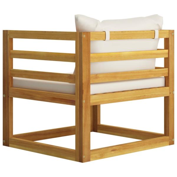 7-tlg. Garten-Lounge-Set mit Auflagen Creme Massivholz Akazie