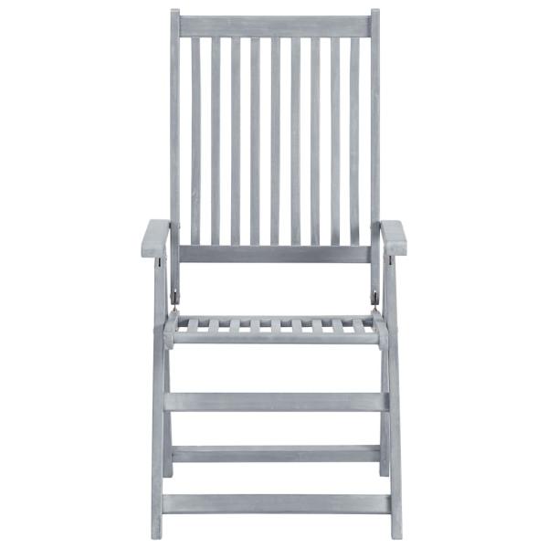 Verstellbare Gartenstühle 6 Stk. Grau Massivholz Akazie