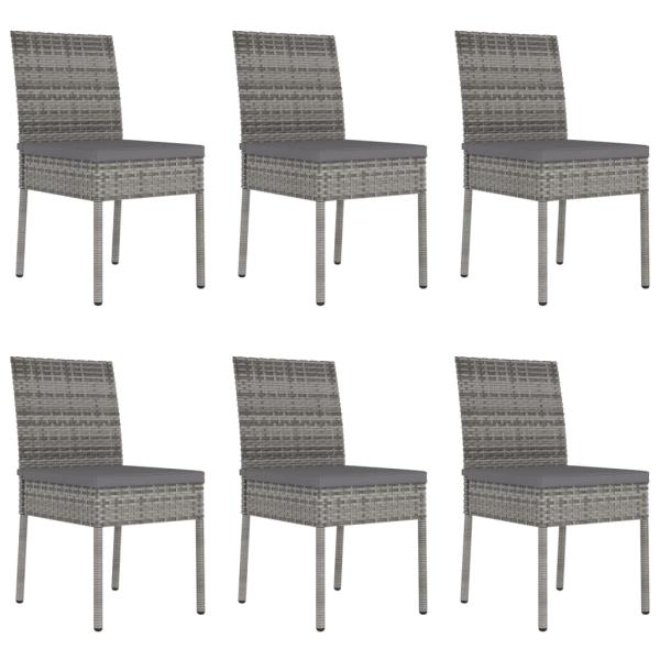 7-tlg. Garten-Essgruppe Poly Rattan Grau