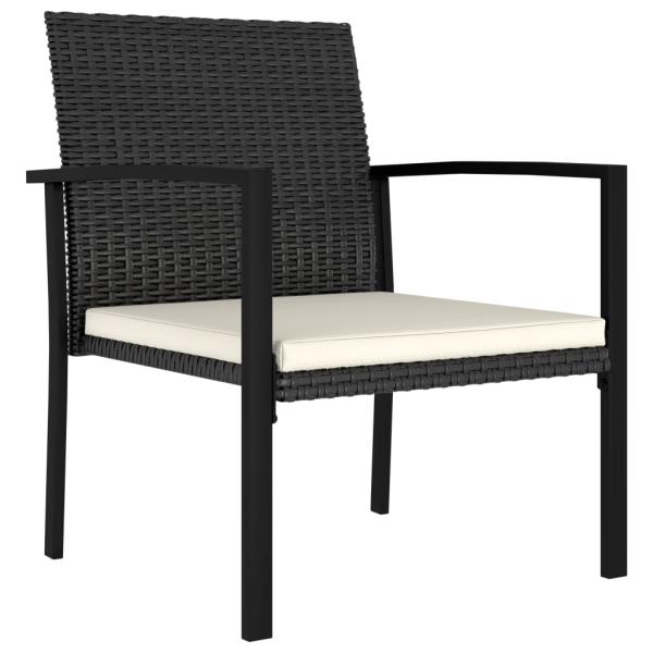 5-tlg. Garten-Essgruppe Poly Rattan Schwarz