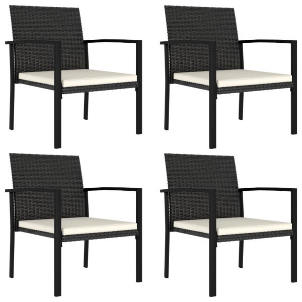 5-tlg. Garten-Essgruppe Poly Rattan Schwarz
