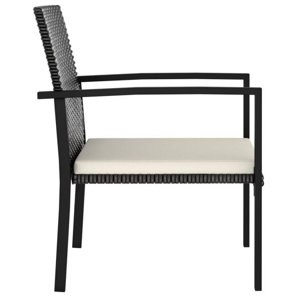 5-tlg. Garten-Essgruppe Poly Rattan Schwarz