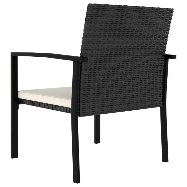 5-tlg. Garten-Essgruppe Poly Rattan Schwarz