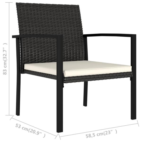 9-tlg. Garten-Essgruppe Poly Rattan Schwarz