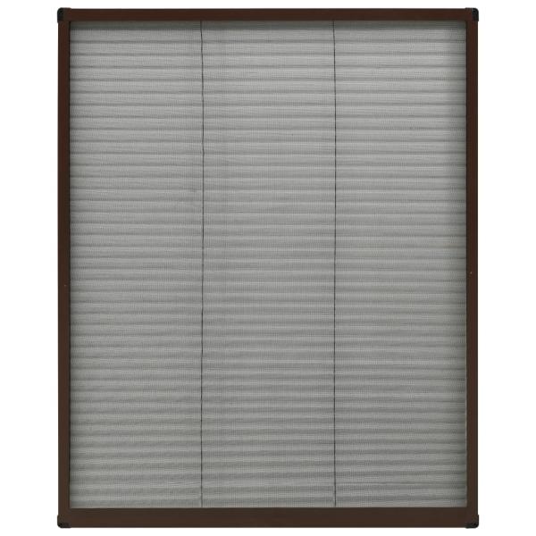Insektenschutz-Plissee für Fenster Aluminium Braun 80x100 cm