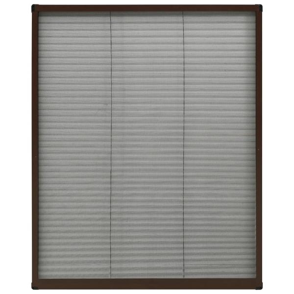 Insektenschutz-Plissee für Fenster Aluminium Braun 80x100 cm