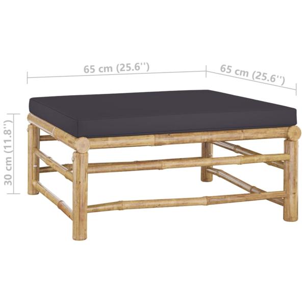 5-tlg. Garten-Lounge-Set mit Dunkelgrauen Kissen Bambus