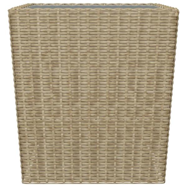 3-tlg. Bistro-Set Poly Rattan und Hartglas Beige 