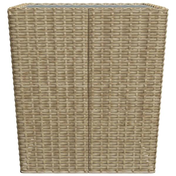 3-tlg. Bistro-Set Poly Rattan und Hartglas Beige 