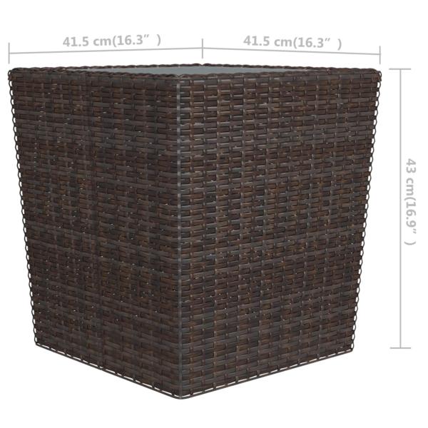 3-tlg. Bistro-Set Poly Rattan und Hartglas Braun