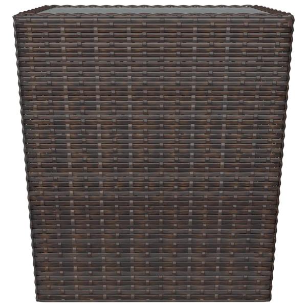 3-tlg. Bistro-Set Poly Rattan und Hartglas Braun