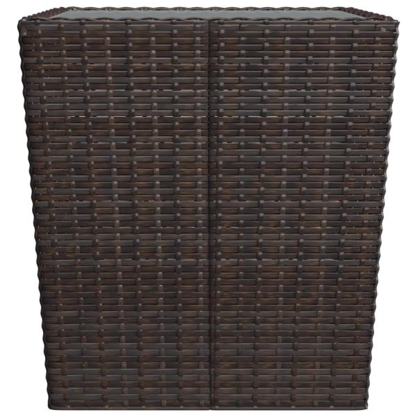 3-tlg. Bistro-Set Poly Rattan und Hartglas Braun