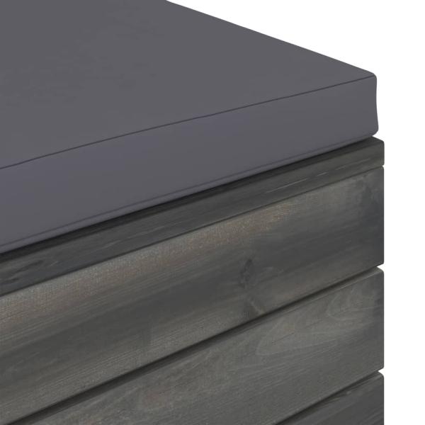 2-tlg. Garten-Sofagarnitur aus Paletten mit Kissen Kiefernholz