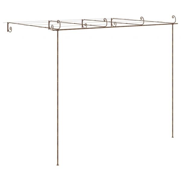 Garten-Pergola Antik-Braun 4x3x2,5 m Eisen