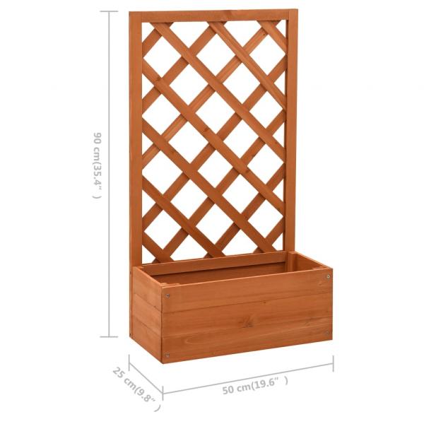 Garten-Spalier mit Blumenkasten Orange 50x25x90 cm Tannenholz 