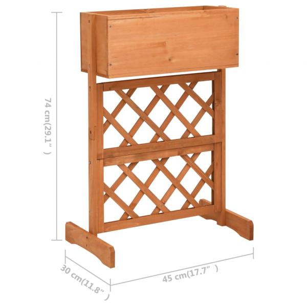 Garten-Spalier mit Blumenkasten Orange 45x30x74 cm Tannenholz 