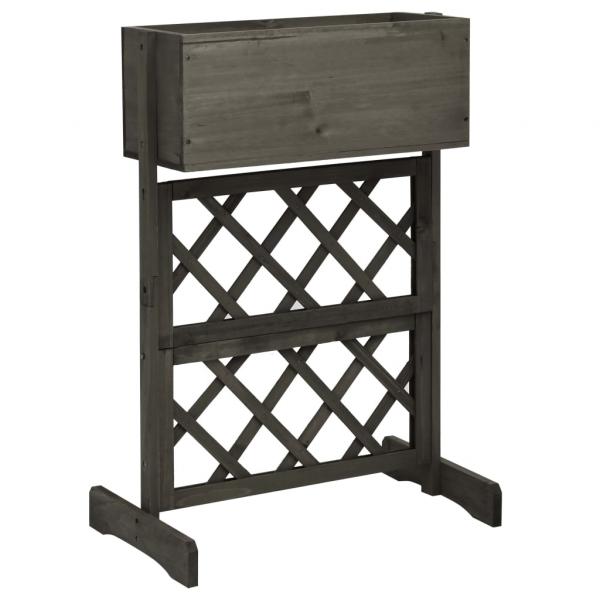 ARDEBO.de - Garten-Spalier mit Blumenkasten Grau 45x30x74 cm Tannenholz