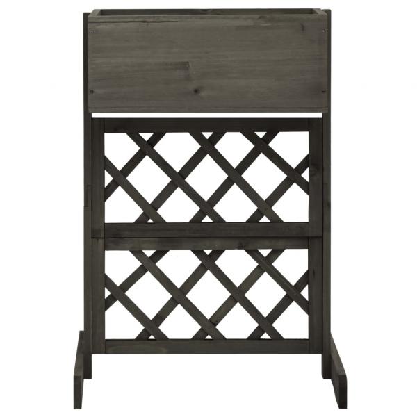Garten-Spalier mit Blumenkasten Grau 45x30x74 cm Tannenholz