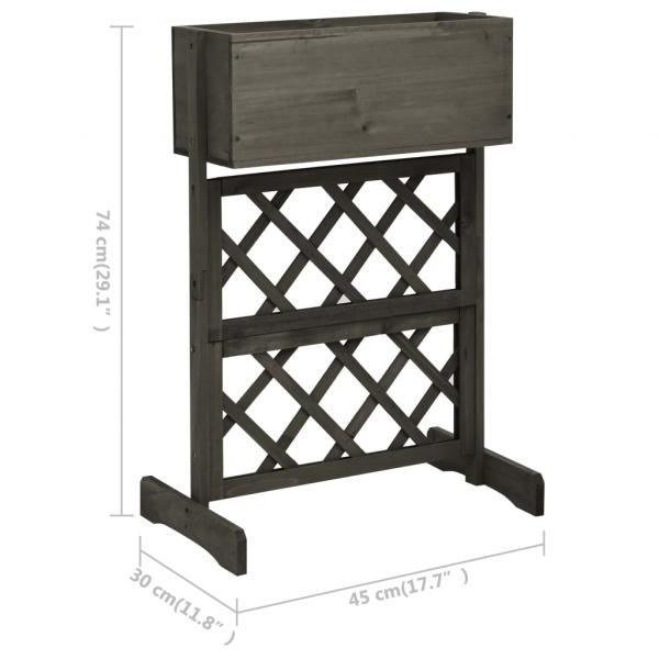 Garten-Spalier mit Blumenkasten Grau 45x30x74 cm Tannenholz