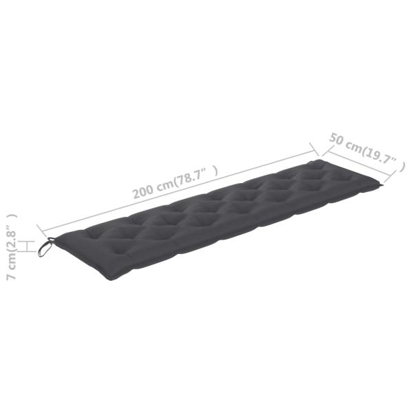 Gartenbank-Auflage Anthrazit 200x50x7 cm Oxford-Gewebe
