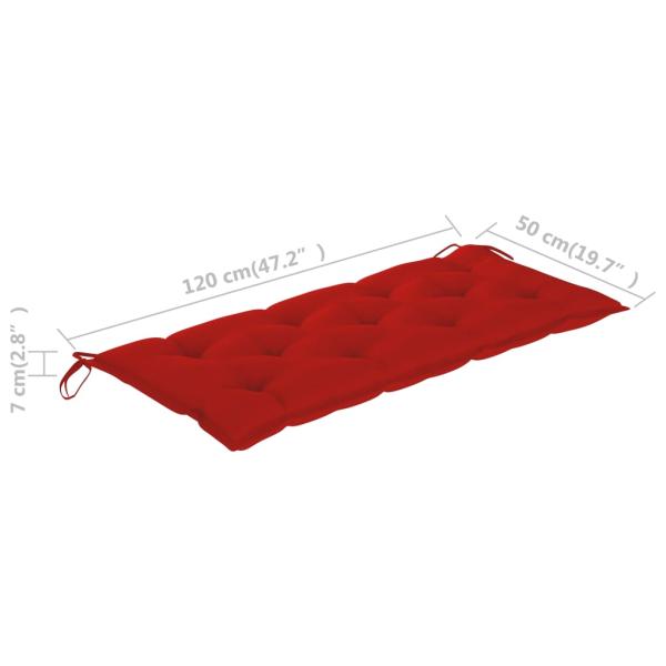 Gartenbank-Auflagen 2 Stk. Rot 120x50x7 cm Oxford-Gewebe