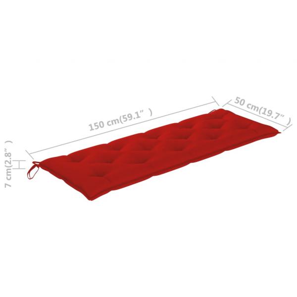 Gartenbank-Auflagen 2 Stk. Rot 150x50x7 cm Oxford-Gewebe
