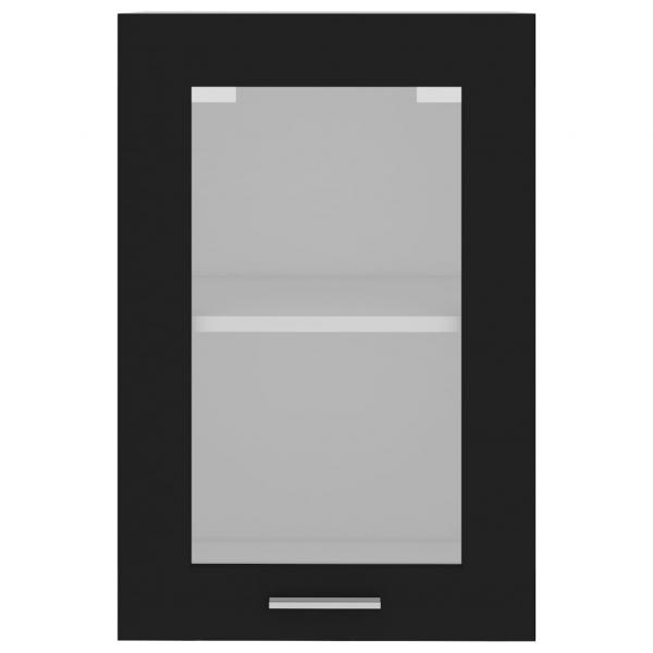 Hängeglasschrank Schwarz 40x31x60 cm Holzwerkstoff